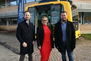 Pressvisning av självkörande bussar i Karlstad